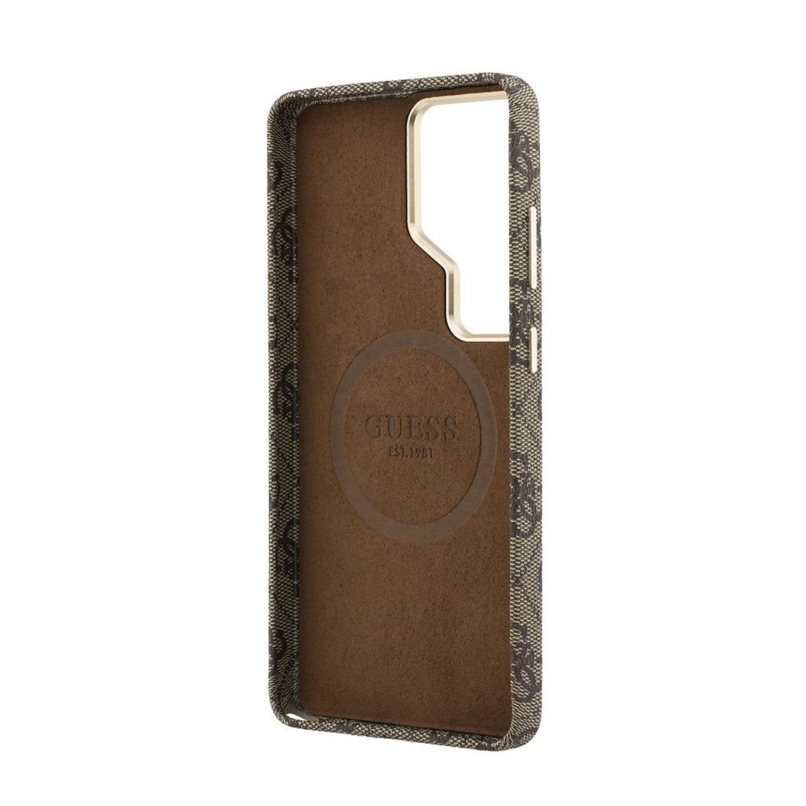 Гръб Guess за Samsung Galaxy S26 Ultra, PU, 4G, Script Metal Logo, Magnetic Case, Кафяв - Калъфи за Samsung Galaxy S26 Ultra | Phoneplay.bg