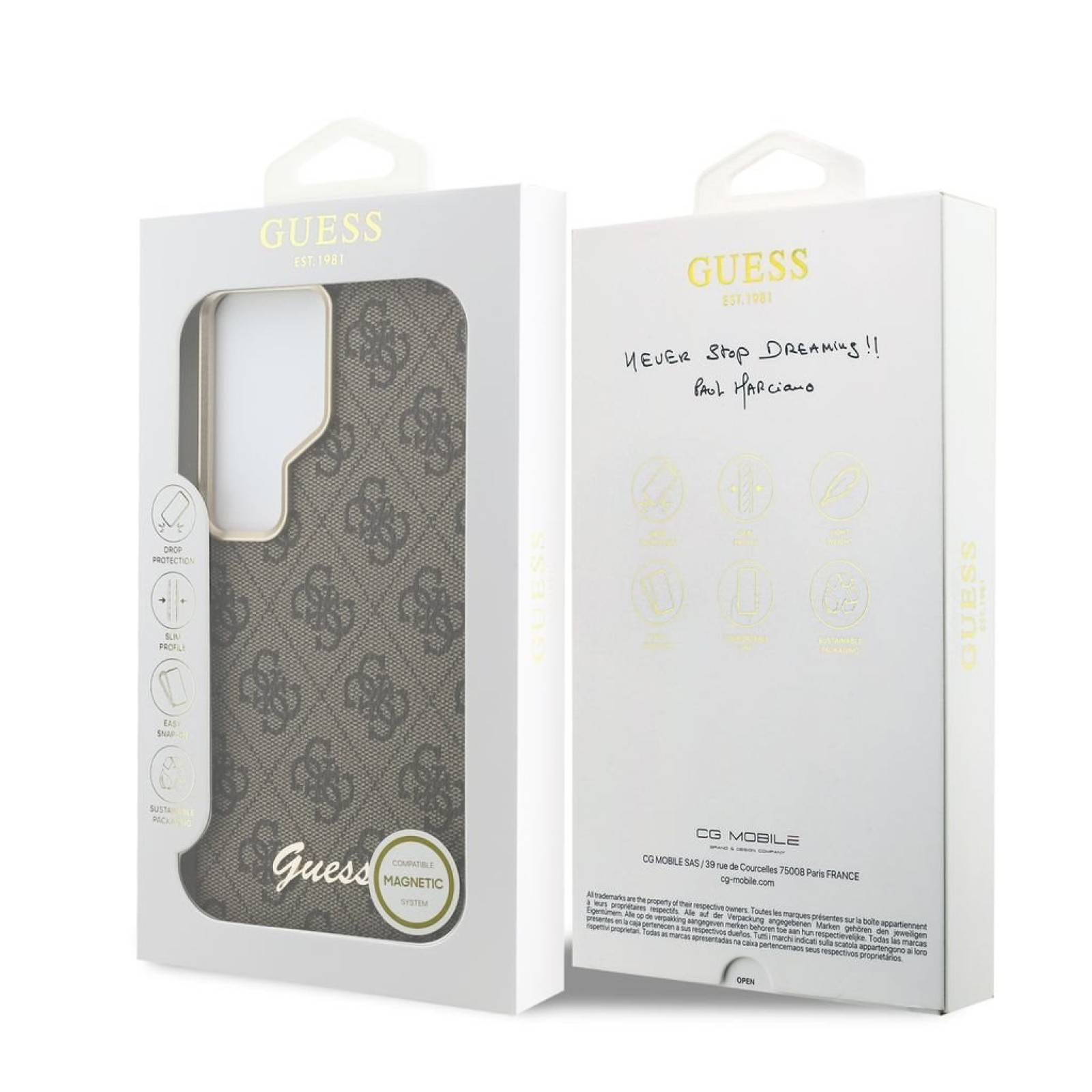 Гръб Guess за Samsung Galaxy S26 Ultra, PU, 4G, Script Metal Logo, Magnetic Case, Кафяв - Калъфи за Samsung Galaxy S26 Ultra | Phoneplay.bg