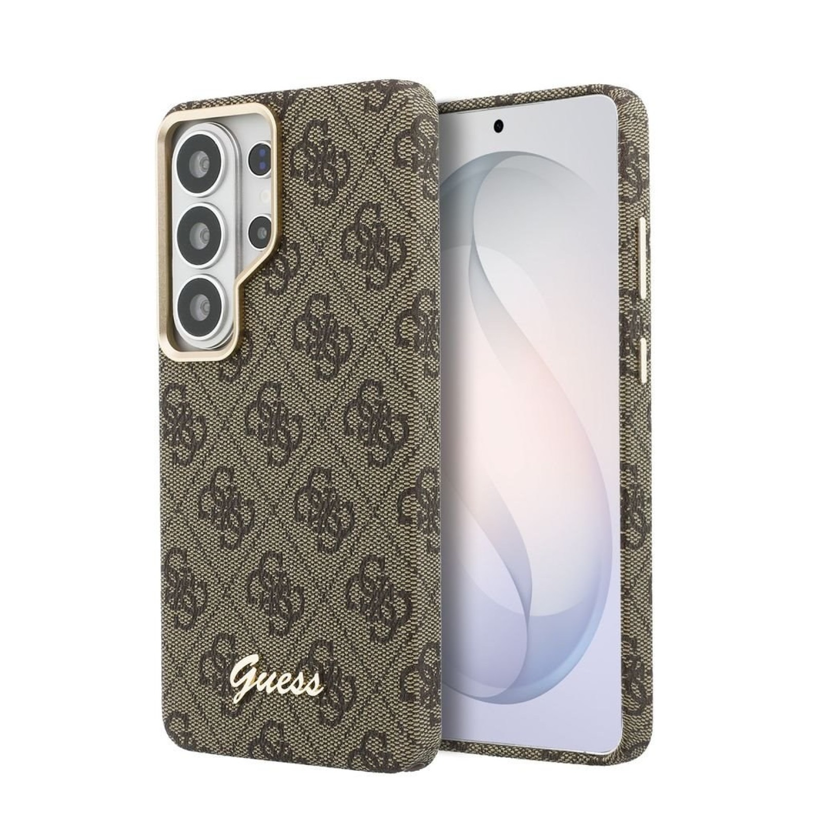 Гръб Guess за Samsung Galaxy S26 Ultra, PU, 4G, Script Metal Logo, Magnetic Case, Кафяв - Калъфи за Samsung Galaxy S26 Ultra | Phoneplay.bg