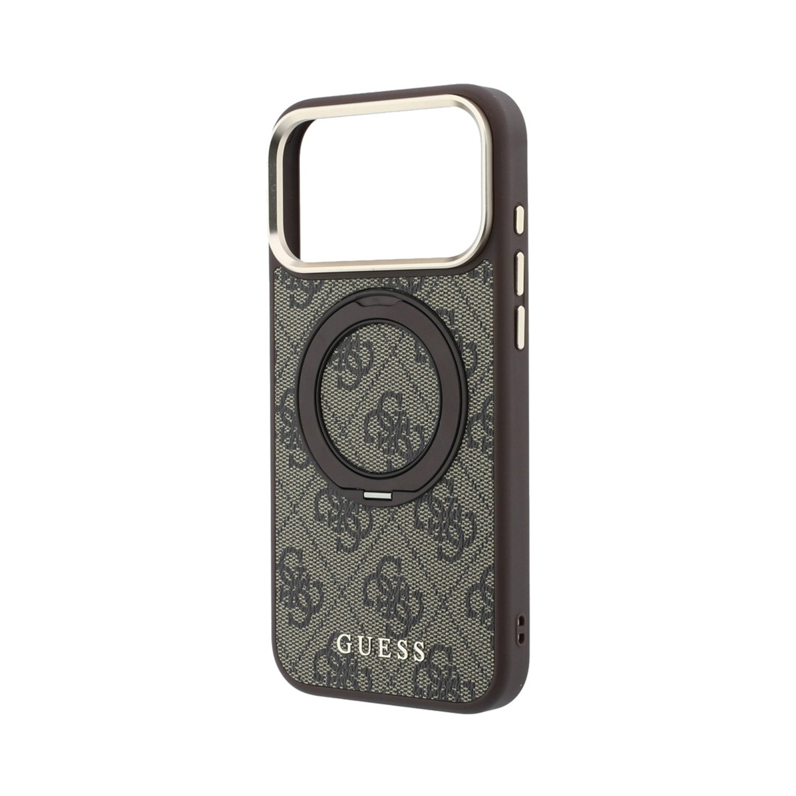 Кейс Guess 4G Ring Stand MagSafe за iPhone 18 Pro / 17 Pro в кафяво