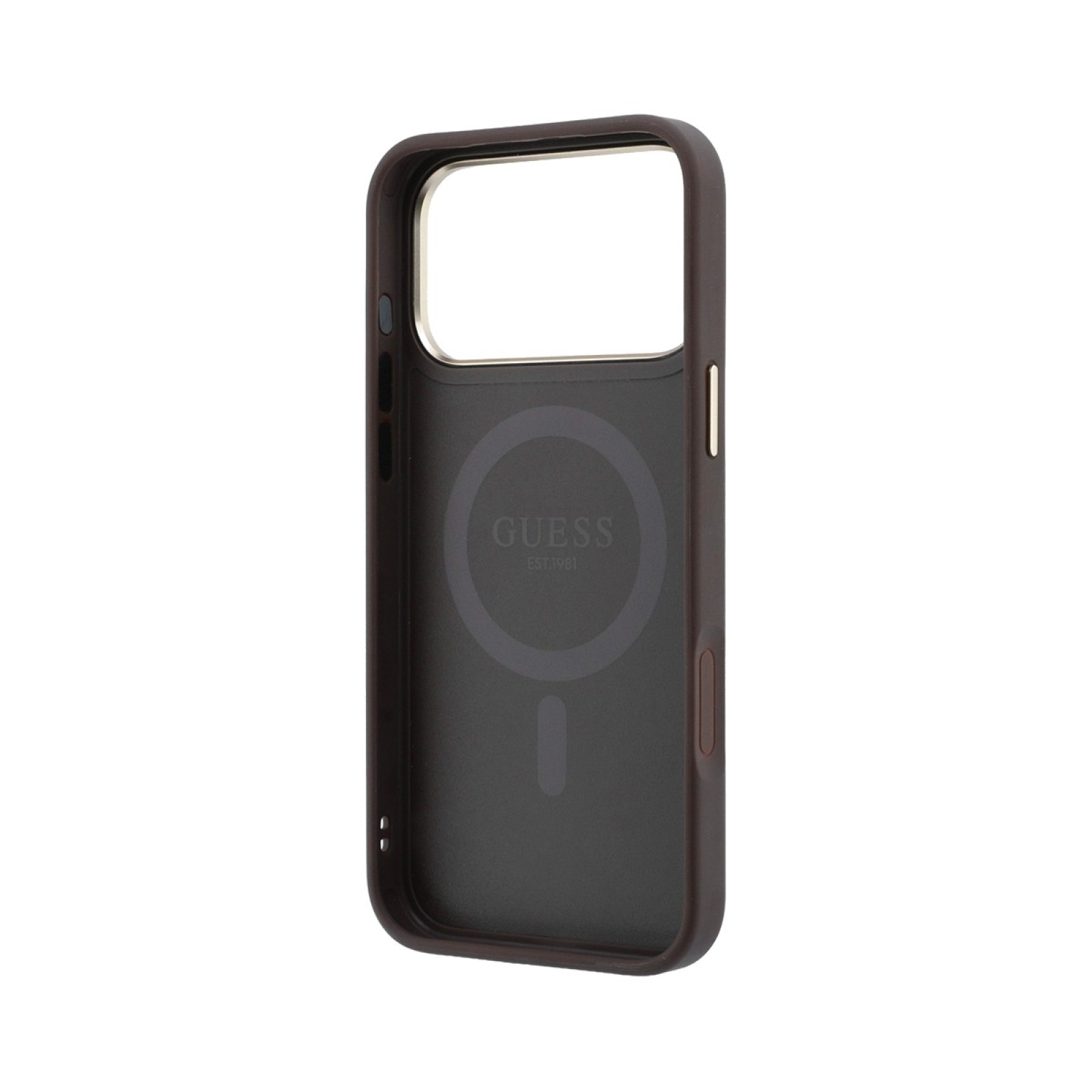 Кейс Guess 4G Ring Stand MagSafe за iPhone 18 Pro / 17 Pro в кафяво