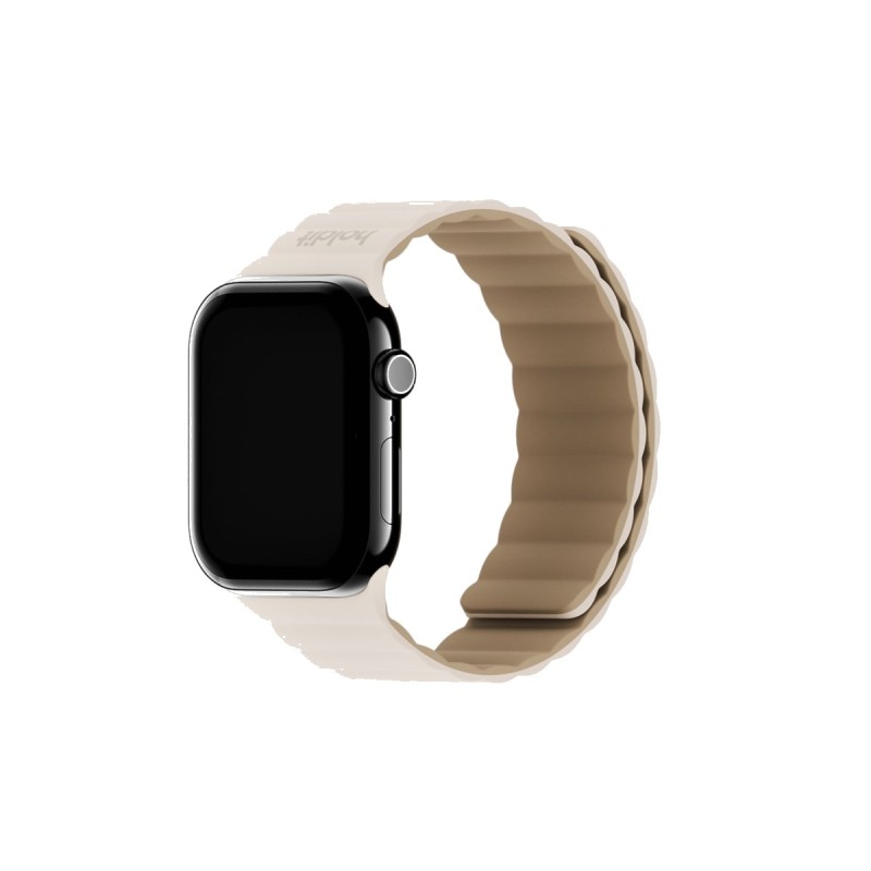 Каишка за часовник Holdit за Apple Watch 42/44/45/46/49 mm, 155-210mm, Magnet, Silicone - Светлобежова/Бежова