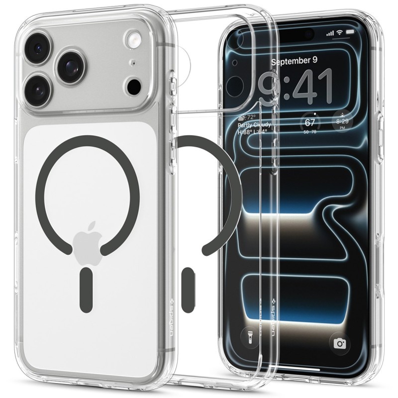 Кейс Spigen Ultra Hybrid MagSafe за iPhone 18 Pro / 17 Pro - Clear Graphite