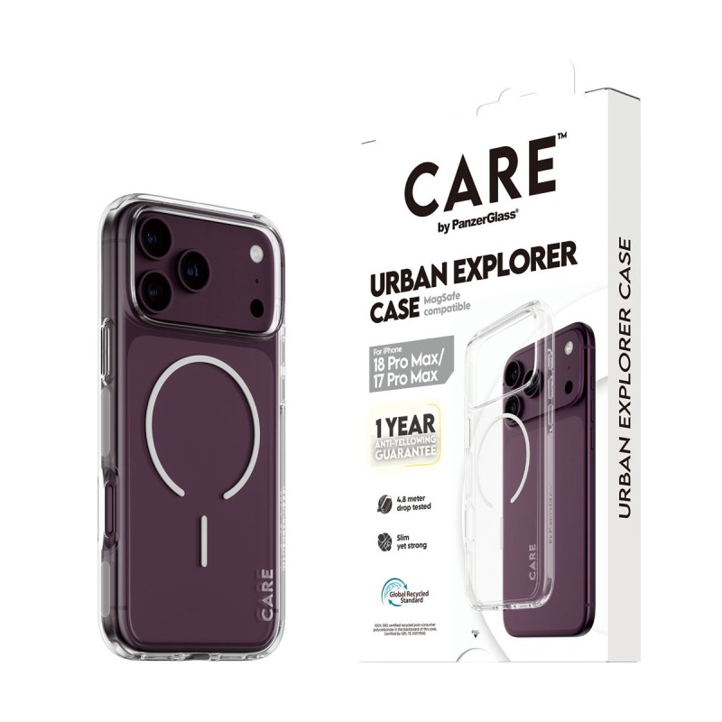 Кейс CARE by PanzerGlass за iPhone 18 Pro Max/17 Pro Max, Urban Explorer Transparent w. White MagSafe