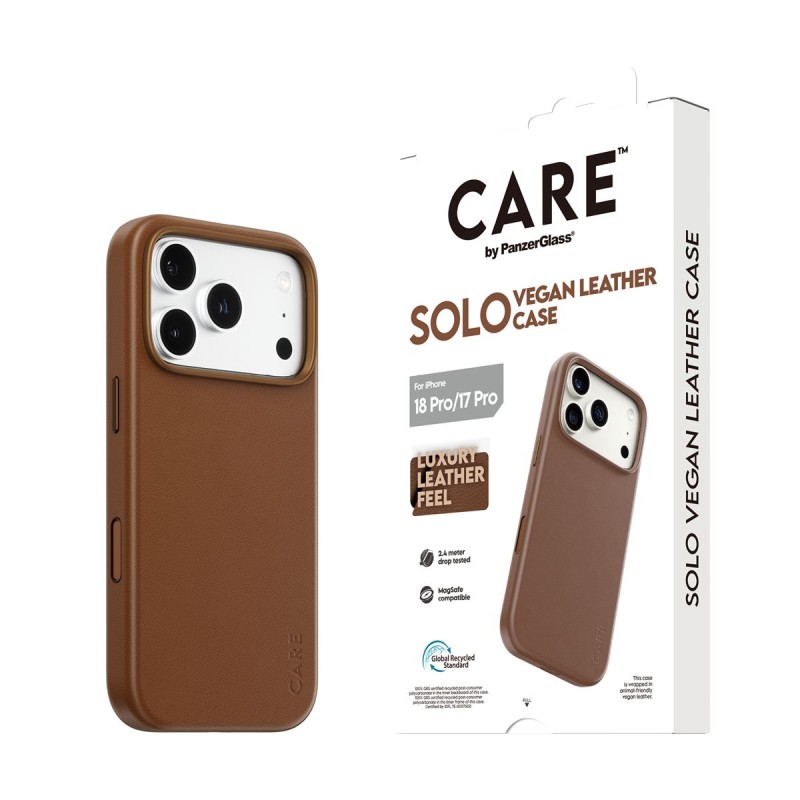 Кейс CARE by PanzerGlass за iPhone 18 Pro/17 Pro, Solo Brown w. MagSafe