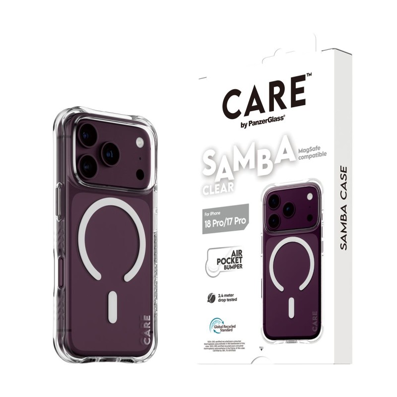 Кейс CARE by PanzerGlass за iPhone 18 Pro/17 Pro, Samba Transparent w. White MagSafe