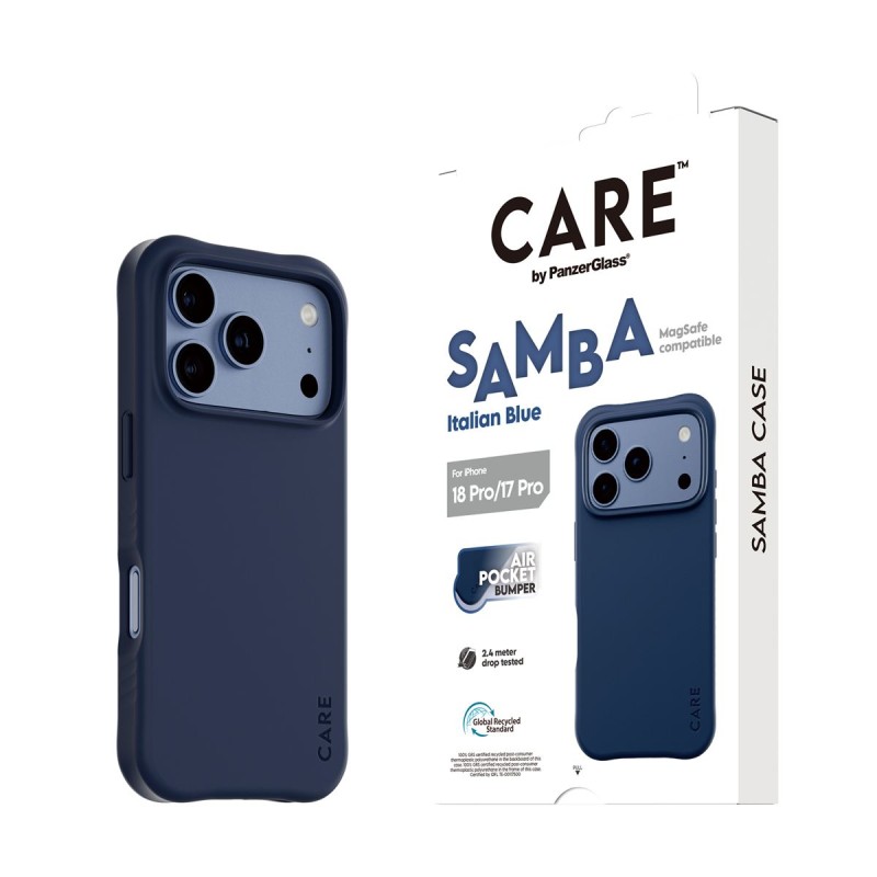 Кейс CARE by PanzerGlass за iPhone 18 Pro/17 Pro, Samba Italian Blue w. MagSafe