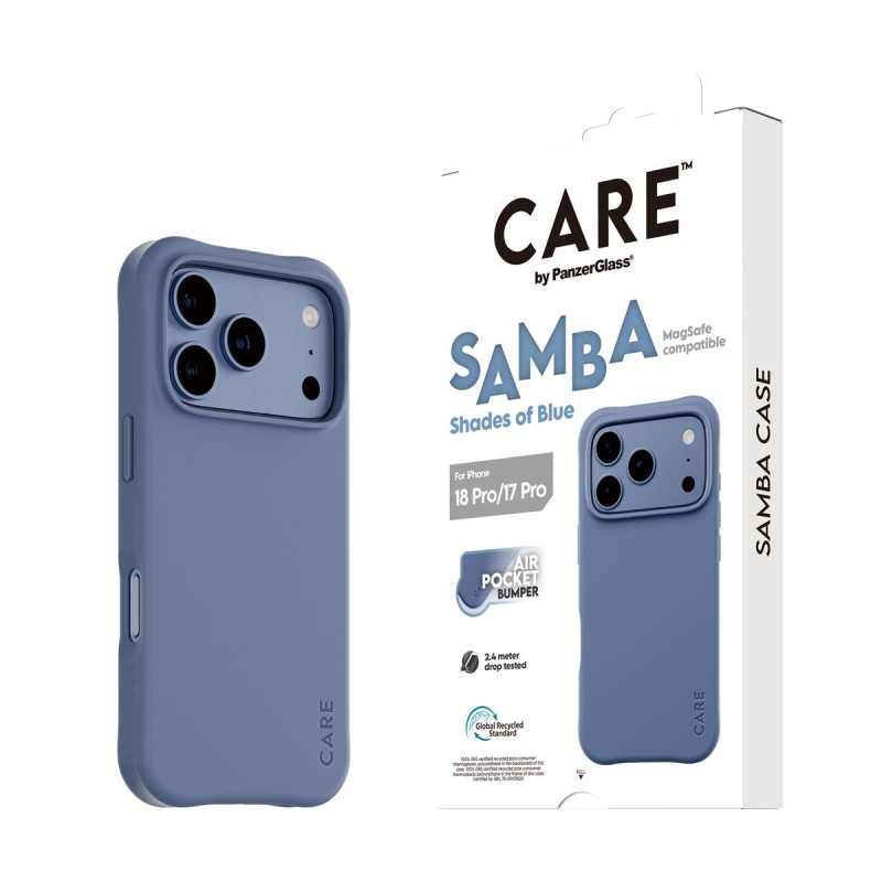 Кейс CARE by PanzerGlass за iPhone 18 Pro/17 Pro, Samba Shades of Blue w. MagSafe