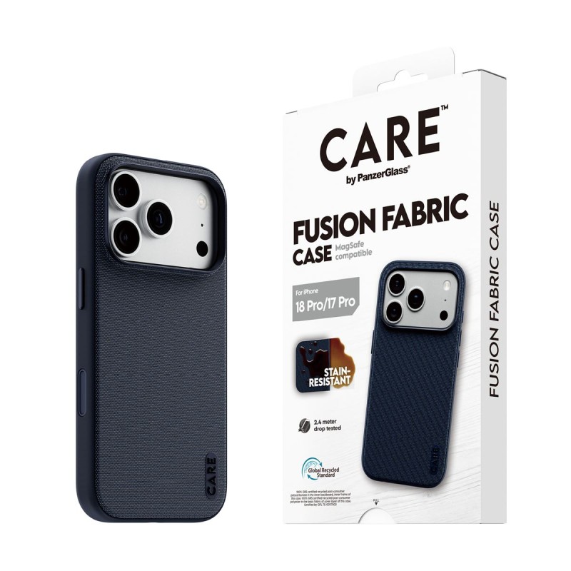 Кейс CARE by PanzerGlass за iPhone 18 Pro/17 Pro, Fusion Fabric Blue w. MagSafe