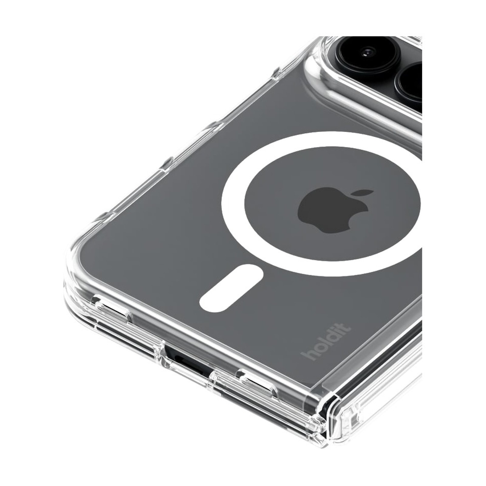 Калъф Holdit за iPhone Duo, Transparent Case MagSafe - Бял/Прозрачен - MagSafe калъфи за iPhone 18 | Phoneplay.bg