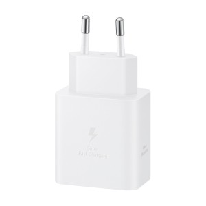 Оригинално зарядно Samsung USB-C 45W Travel Charger + USB-C Data Cable - Бяло, EP-T4511XWE