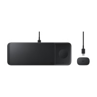 Безжично зарядно Wireless Charger Samsung Trio with Adapter - Черно, EP-P6300TBE - Аксесоари по модел | Phoneplay.bg