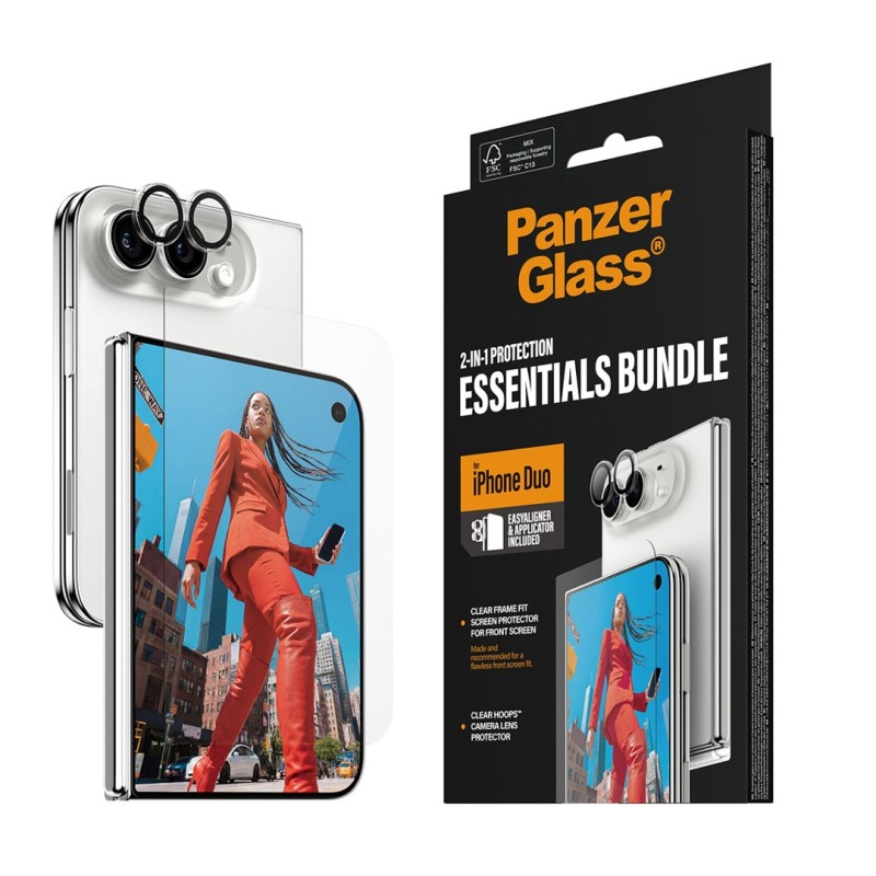 Стъклен протектор PanzerGlass за Apple iPhone Duo 2-in-1 Bundle (UWF Sub Screen + Hoops Transparent)