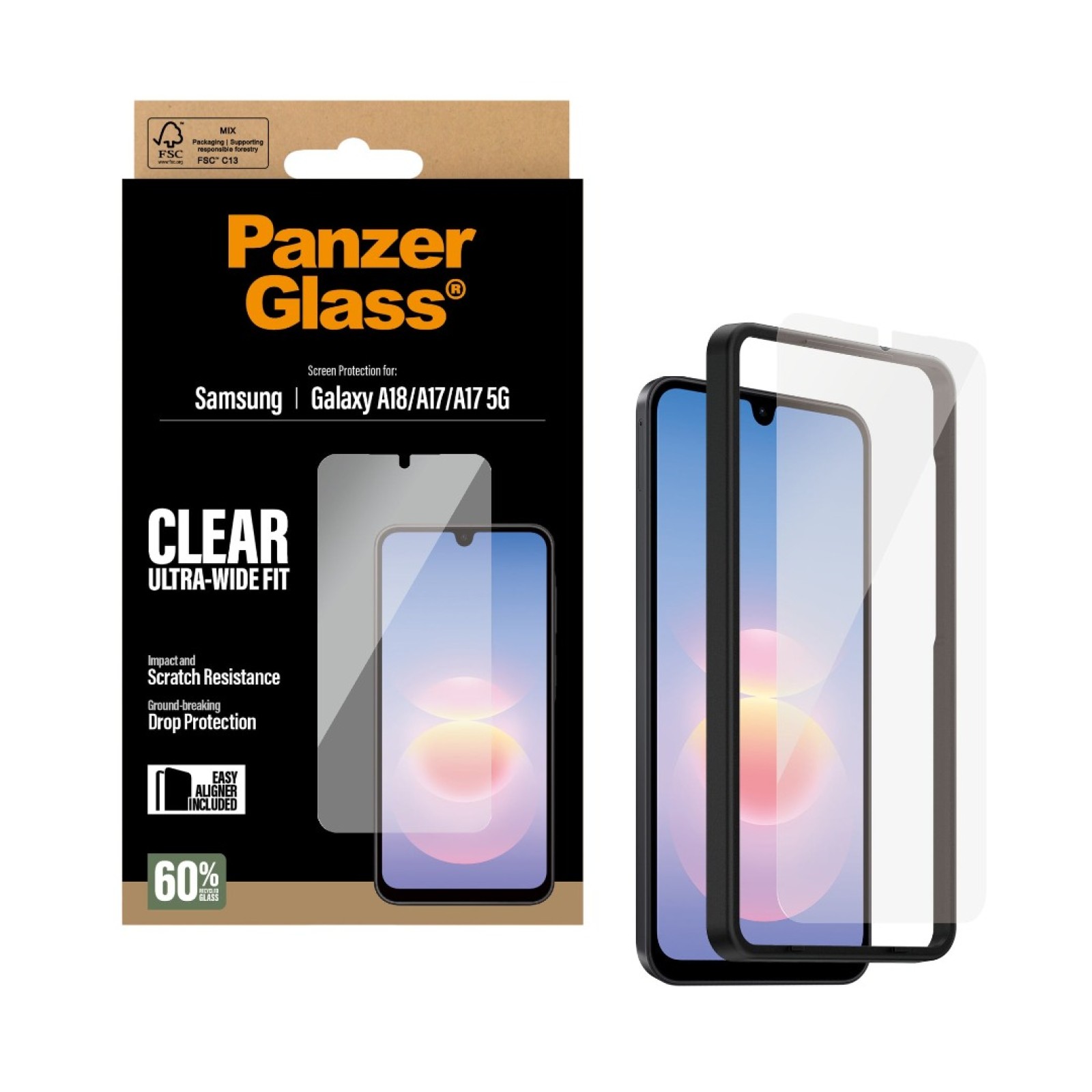 Стъклен протектор PanzerGlass за Samsung Galaxy A18/А17 4G/A17 5G, UWF - Протектори за Samsung Galaxy | Phoneplay.bg