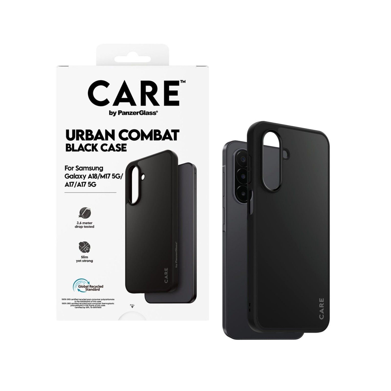 Кейс CARE by PanzerGlass за Samsung Galaxy A17/A18, Flagship Case Urban Combat - Черен - Калъфи | Phoneplay.bg