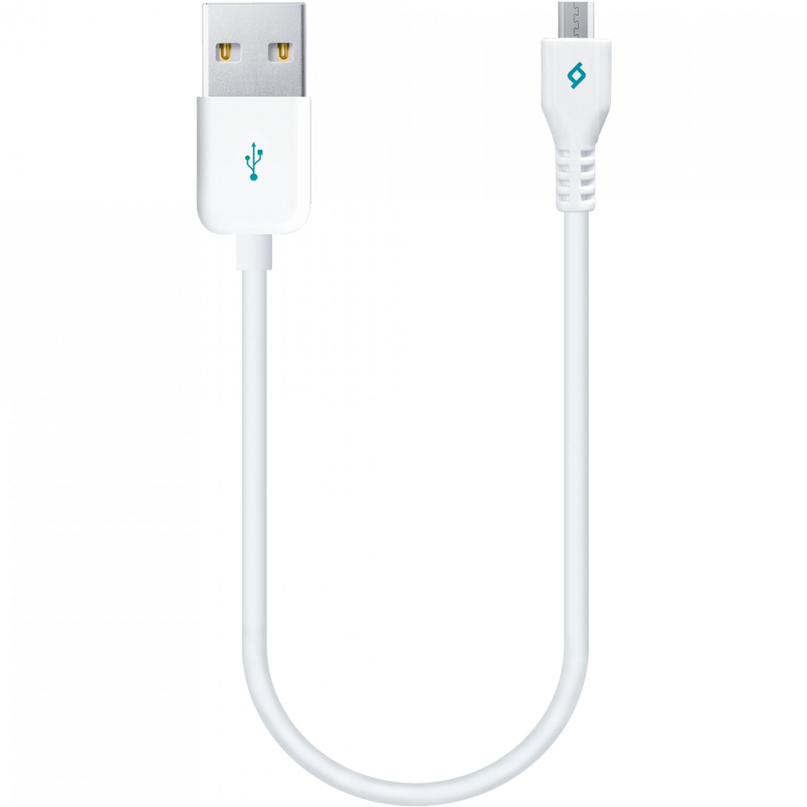 Кабел Mini Cable 30cm Micro USB Charge/Data Cable - Бял