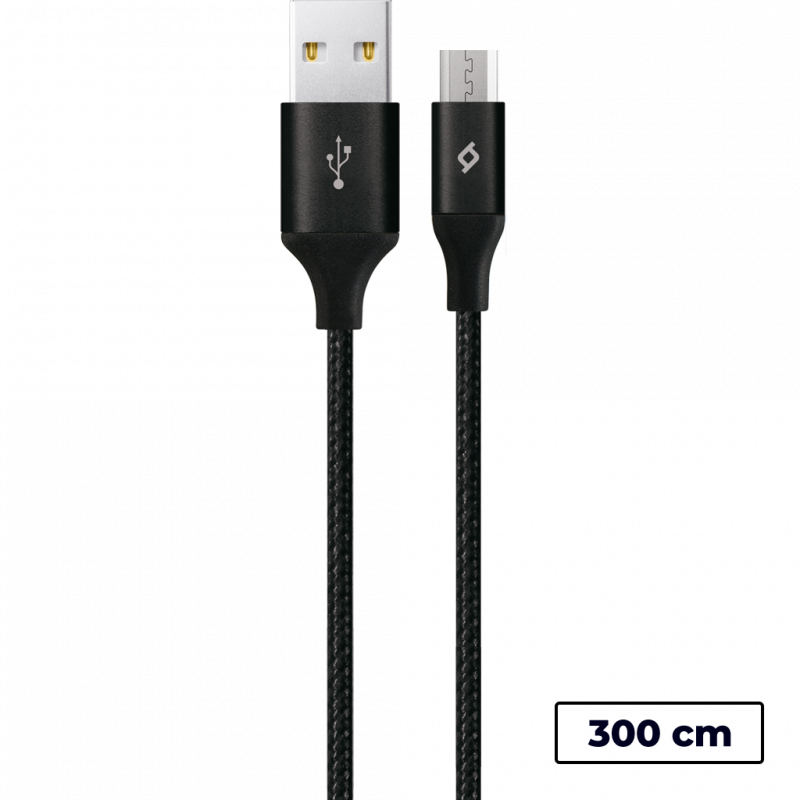 Кабел ttec AlumiCable Micro USB Charge / Data Cable , 2.0 , XXL , 3m - Черен