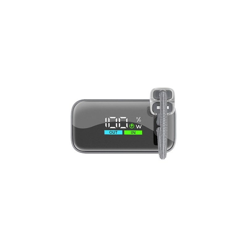 Външна батерия ttec ReCharger Pro Max TFT 20.000mAh PD 45W Powerbank with Built-in USB-C and Lightning Cable - Сребриста | Phoneplay.bg