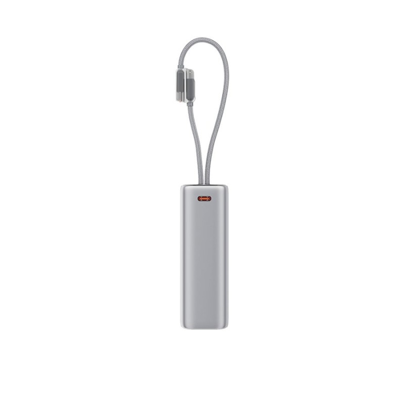 Външна батерия ttec ReCharger Pro Max TFT 20.000mAh PD 45W Powerbank with Built-in USB-C and Lightning Cable - Сребриста | Phoneplay.bg