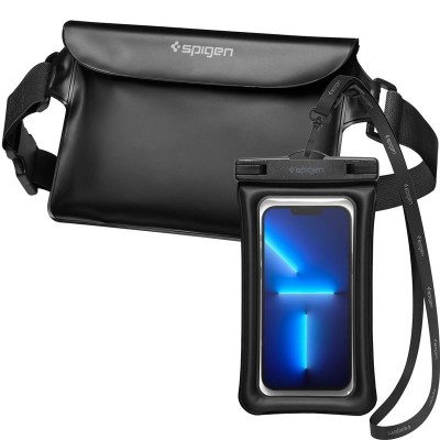 Водоустойчиви калъфи Spigen Aqua Shield WaterProof Floating Case + WaterProof Waist Bag A621 Set - Черен Водоустойчиви калъфи Spigen Aqua Shield WaterProof Floating Case + WaterProof Waist Bag A621 Set - Черен