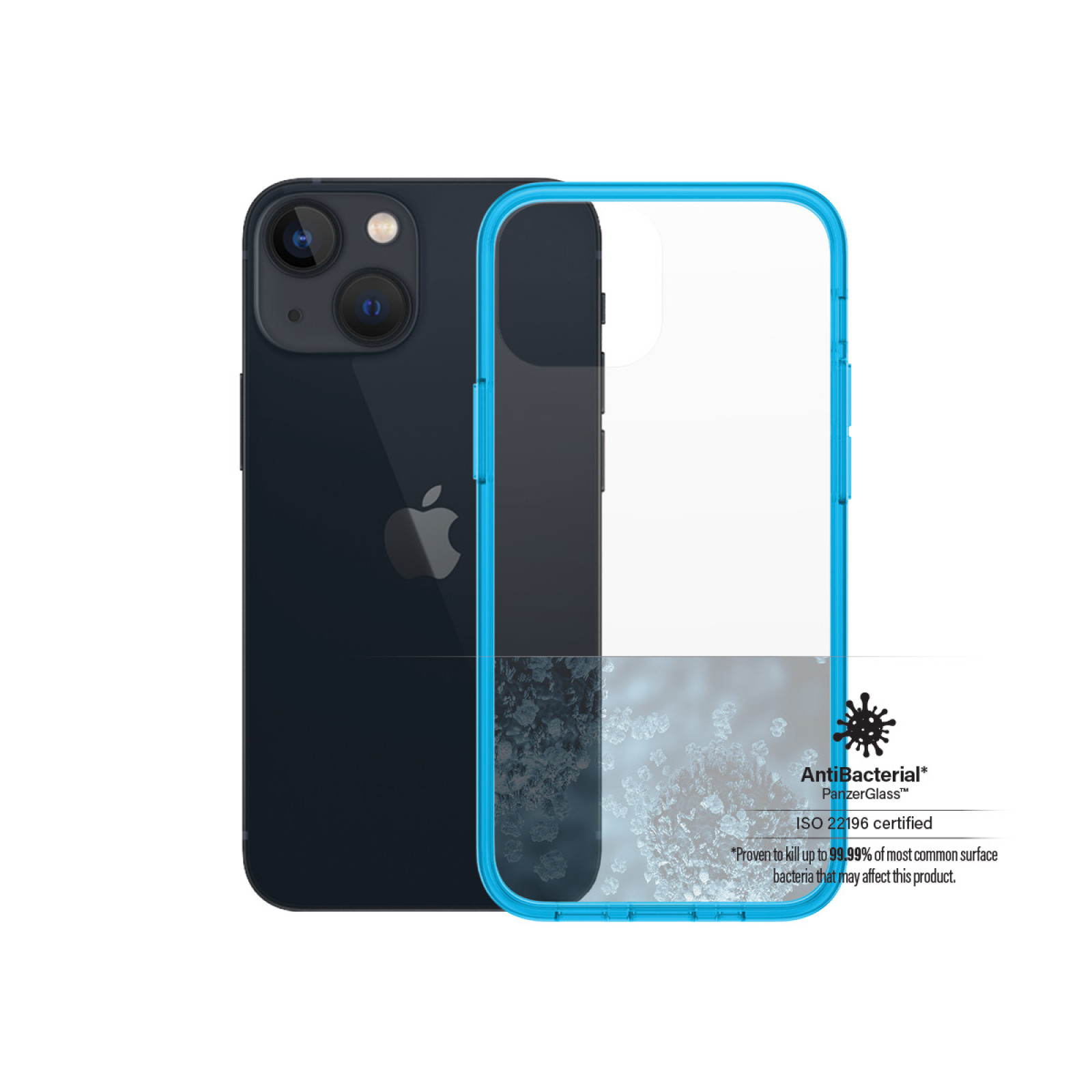 Гръб PanzerGlass за IPhone 13 mini, ClearCase - Синя рамка