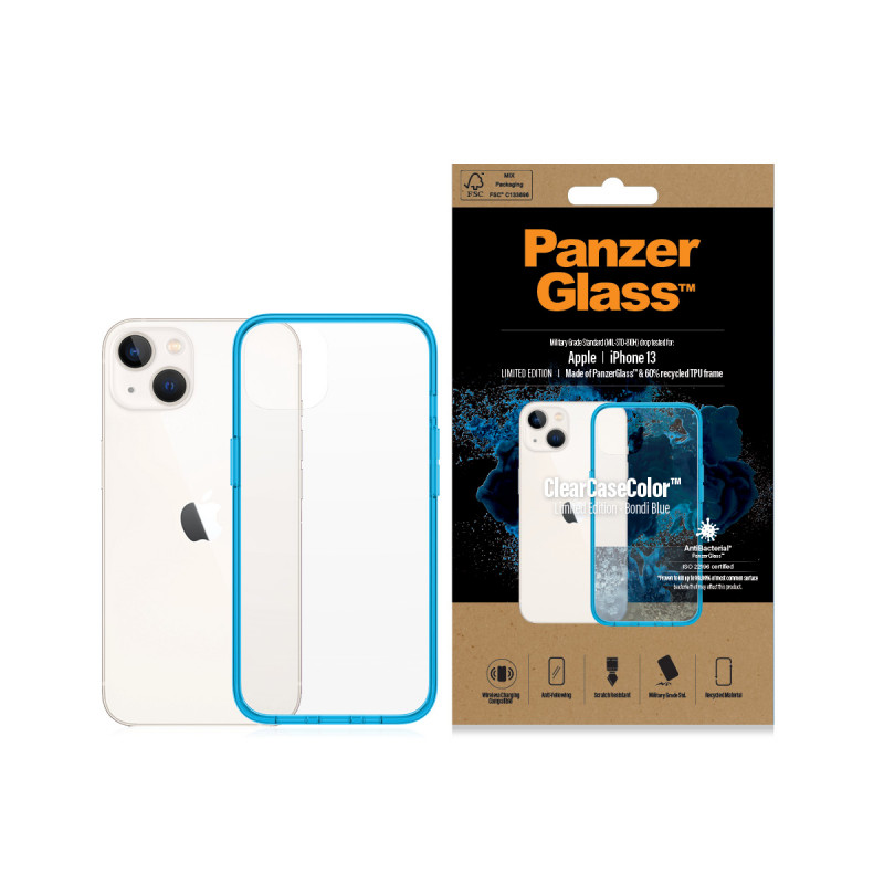 Гръб PanzerGlass за IPhone 13/14 , ClearCase - Син...