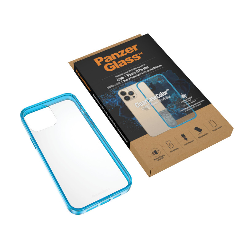 Гръб PanzerGlass за IPhone 13 Pro Max , ClearCase - Синя рамка