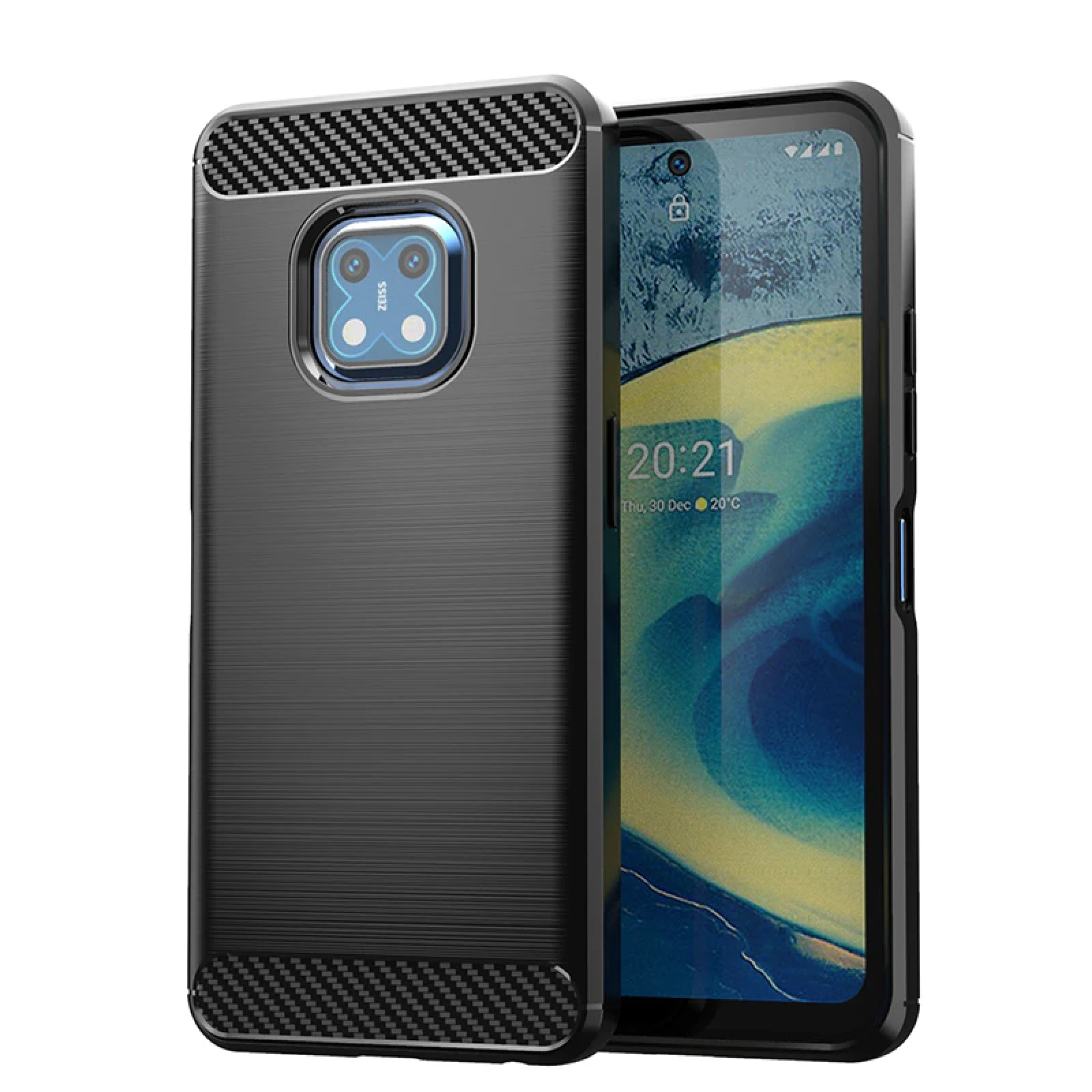 Гръб Carbon fiber soft tpu за Nokia XR 20 - Черен