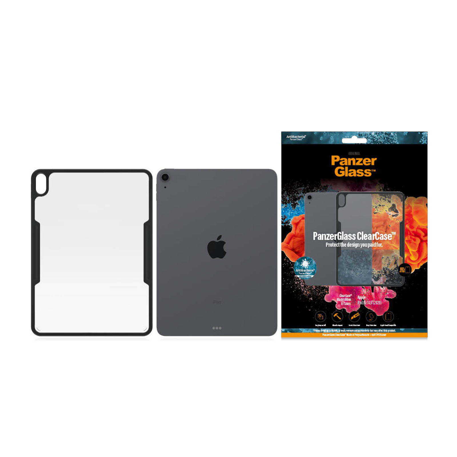 Гръб Panzerglass за Apple iPad Air 10.9 (2020), Черна рамка