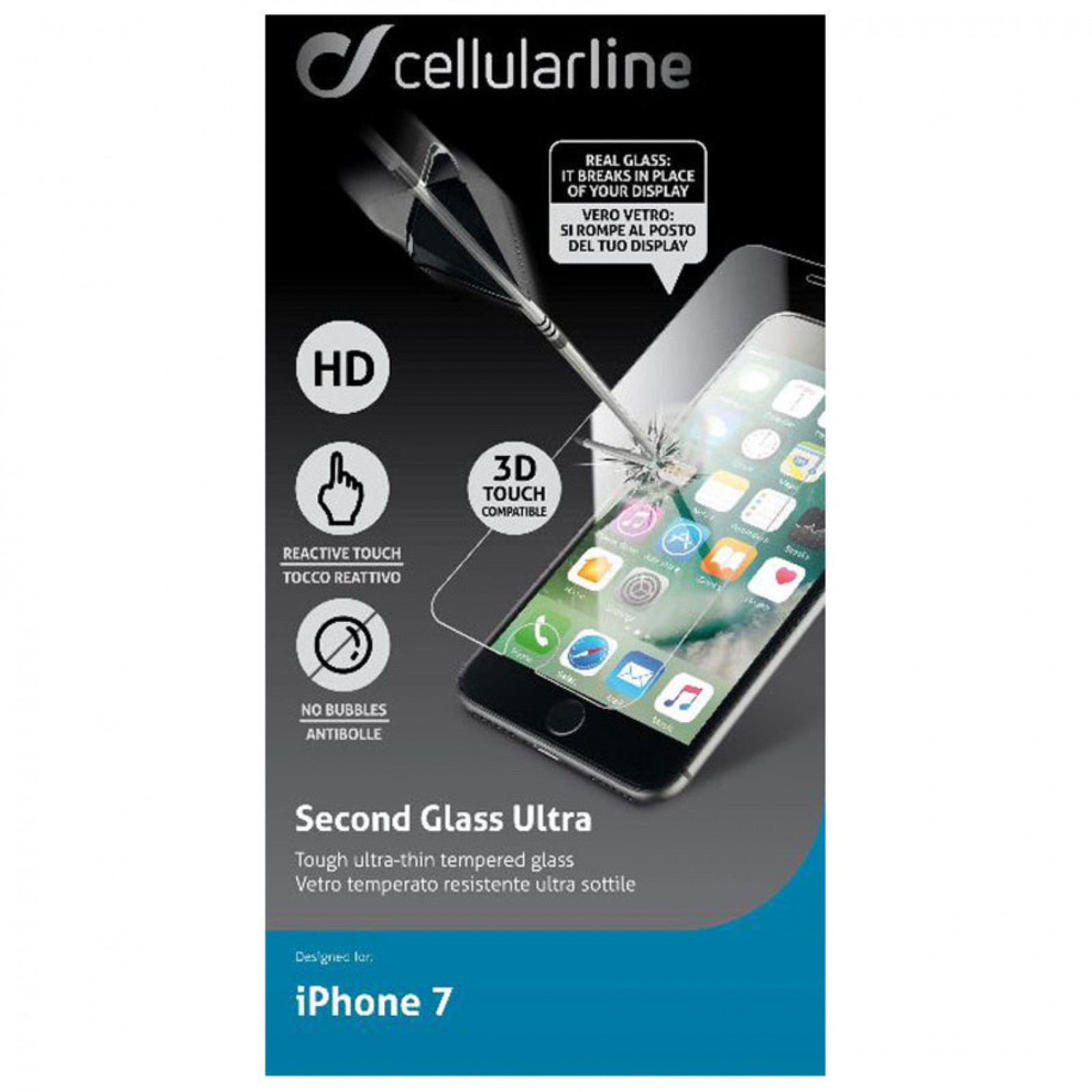 Стъклен протектор Cellular Line за iPhone 7/8/SE2020/SE2022