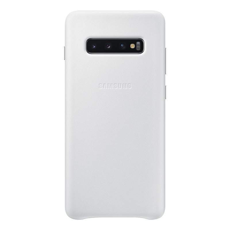 Оригинален гръб Leather Cover за Samsung Galaxy S10 Plus - Бял